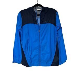 Columbia young men’s XL (18/20) Blue Full Zip Lightweight Hooded Rain Jacket